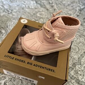 Pink baby sperry boots